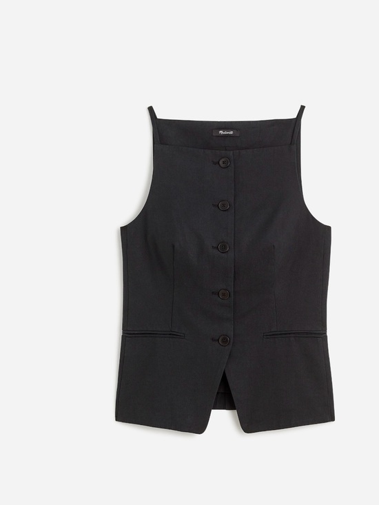 Madewell Tops - Madewell Black Button-Front Sleeveless Vest